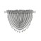 Central Park Silver Gray Solid Waterfall Valance Curtain Panel Linen Blend Semi Sheer Rod Pocket Kitchen Curtain with Tassel Accessories for Living and Bedroom Window Treatment Drape, 56"x38", 1 Piece