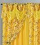 GOHD Roman Romance. Burnt-Out Printed Organza Window Curtain Treatment. Choice of 2pcs Curtain with Backing Set, 2pcs Organza Curtain, 1pc Valance (Yellow, 55 x 84 inches + Attached Valance x 2pcs)