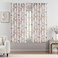 Kayne Studio Botanical Print Semi Sheer Curtains Navy Red Floral Leaf Farmhouse Linen Curtain Drapes Light Filtering Window Treatments for Living Room Bedroom Rod Pocket Back Tab,52"x63",2 Panels