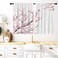 Coxila Pink Kitchen Window Curtains 27.5 x 39 Inch Small Short Mini Cherry Blossom Cafe Rod Pocket Floral Flower Japanese Living Bedroom Room Home Treatment Set of 2 Curtain Panels Drapes Tiers