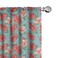 Ambesonne Hibiscus Curtains, Pattern of Tropic Flowers and Bubbles Graphic, Window Treatments 2 Panel Set for Living Room Bedroom Decor, 56 x 84, Teal Coral