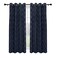 Easy-Going 3D Jacquard 100% Blackout Curtain, Elegant Texture Light Blocking Window Curtain for Living Room, Luxurious Noise Reducing Thick Curtain, 2 Panels, 52x84 in, Navy