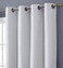 HLC.ME Mia Moroccan Tile 100% Complete Blackout Thermal Insulated Energy Savings Heat/Cold Blocking Floor Length Grommet Curtain Drapery Panels for Bedroom &amp; Living Room, 2 Panels (52 W x 84 L, White)