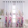 Kotile Floral Curtains for Living Room - Thermal Insulated Print Flowers Curtains 84 Inch Length Room Darkening Curtains for Bedroom, 52 x 84 Inches, Set of 2 Panels, Red Pink