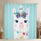 Feelyou Girls Cute Llama Curtain for Bedroom Living Room Cartoon Llama Alpaca Blackout Drapes (30-50%) Daughter Teal Lovely Animal Decor Drakening Window Curtains Treatments (2 Panels, 38 x 45 Inch)