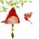 Cute Ceramic Wind Chimes for Outside and Indoor, Memorial Windchime with Soothing Melodic Tones, Gifts for Mom, Garden Patio Balcony Home Decor Hanging Windchimes (Single Bird-Red)