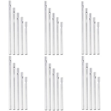 Wind Chime Tubes 30Pcs Wind Chime Kit Wind Chime Parts for DIY Home Garden Outdoor Hanging Decorations 5 Different Length (Wind Chime)