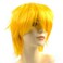 Modernfairy Anime Halloween Wig Yellow for Cosplay Party, Synthetic Layered Short Hair Wigs with Bangs, Pastel Wigs for Women Men