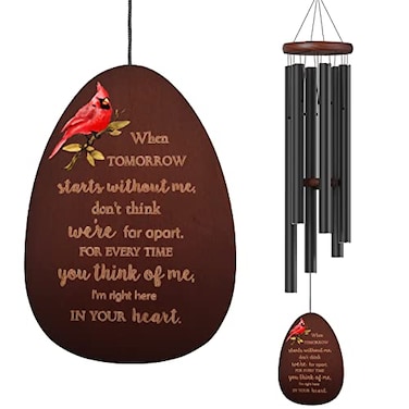 Memorial Wind Chimes for Outside,Cardinal Wind Chimes Sympathy Wind Chime for Loss of Loved One,Like Mother &amp; Father,Cardinal Gifts &amp; Sympathy Gift for Bereavement,Condolence,Funeral