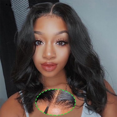 GABRIELLE 14 Inch Glueless Human Hair Wig Body Wave Lace Front Wigs Human Hair Pre Plucked Pre Cut Glueless Wig 6x4 HD Lace Closure Wigs Human Hair 180 Density Human Hair Wigs for Women Glueless Wig
