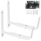 Y&amp;M 2 Pack Adjustable Planter Box Brackets (6 to 12.5 in), Universal Window Box Brackets, Heavy Duty Iron Flower Box Wall Mounting Hooks for Balcony, Fences, Patio, and Garden - White