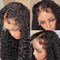 Youleas 180% Density 13x4 Kinky Curly Edges Baby Hair Lace Wig Deep Wave Curly Lace Front Human Hair Wigs Kinky Curly Edges Hairline Transparent HD Lace Frontal Wig (18inches)