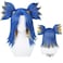 Short Blue Wig Anime Blue Cosplay Wig with Curtain Bangs Cute Ponytails + Wig Cap Synthetic Fiber Hair for Women Men Halloween Costumes Party