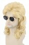 Topcosplay Mens Wigs 80s Mullet Wig Blonde Long Curly Halloween Costumes Wig (Blonde)