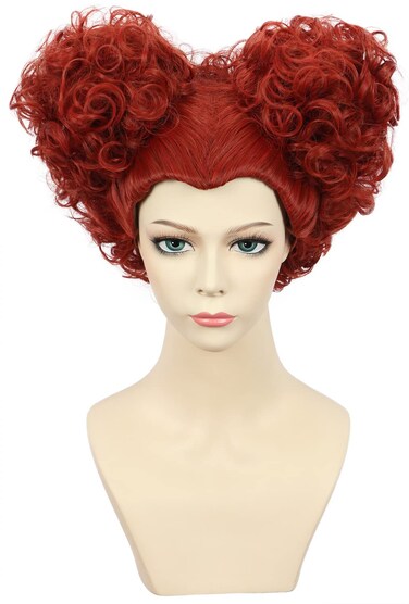 VGbeaty Adult Women Sanderson Wig Short Curly Red Wig Halloween Cosplay Party Wig