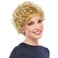 Dai Cloud Short Blonde Wigs for White Women Curly Natural Old Lady Hair Wig with Bangs Costume Halloween Party Daily Wig(Blonde)