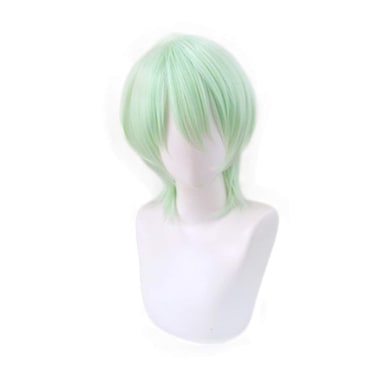Xingwang Queen Anime Cosplay Wig Short Light Green Wig Men Boys' Party Wig for Christmas Halloween