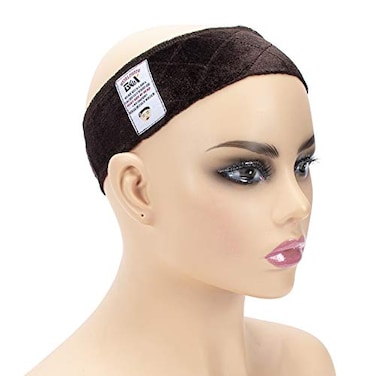 gexworldwide GEX Wig Grip Band Adjustable Velvet Non-Slip Breathable Head Band to Keep Wig Secured and Prevent Headaches (Brown)