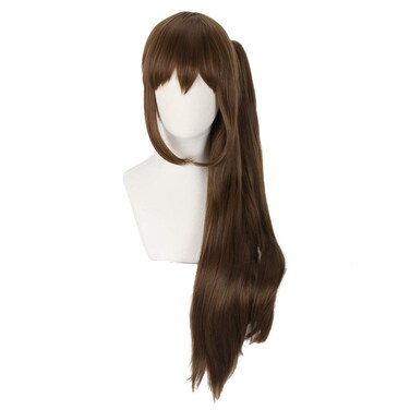 Xingwang Queen Anime Cosplay Wig Long Straight Brown Clip on Ponytail Women Girls' Party Wigs