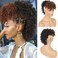 Aisaide Mohawk Wig Afro Kinky Curly Mohawk Ponytails for Black Women,Kinky Curly Ponytails with Brown Bangs Synthetic Clip in Ponytail Hair Extensions High Puff Afro Bun Frohawk Natural Hair 2/30