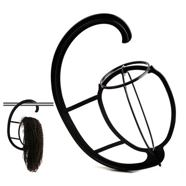 Bella Hair 2 Pack Multifunctional Wig Hanger, Portable Wig Stand Holder for Wigs and Hats, Collapsible Wig Dryer Tool (Black)