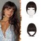BARSDAR Human Hair Clip in Bangs - Human Hair Bangs Clip in Extensions for Women, French Thick Brown Hair Bangs Clip on Fringe Real Human Hair Bangs Hairpieces Daily - Dark Auburn Brown