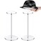 Yookeer Set of 2 Acrylic Hat Stands for Display Clear Hat Stand and Wig Display Rack 12" to 16" Hat Stand for Multiple Hats Cowboy Cowgirl Hat Display Tabletop(14 Inch in Height,Round Bottom)