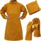 Breathffy Leather Welding Apron Welding Gloves Heat/Fire Resistant Forge Welding Jacket Apron Coat for Men Women(Yellow,X-L)