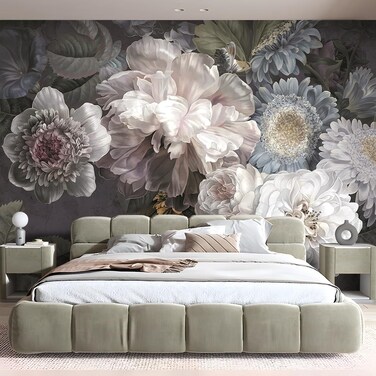 Creative Large Pink Flowers Wallpaper Romantic 3D Peony Rose Wallpaper DIY Removable Waterproof Modern Floral Wall Murals for Girls Living Room Bedroom TV Sofa Background Home Decoration 151"x105