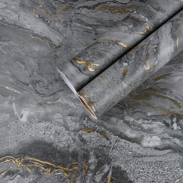 CHIHUT 30''x118'' Wide Dark Grey Marble Wallpaper Peel and Stick Countertop Contact Paper Waterproof Self Adhesive Matte Marble Vinyl Wrap for Kitchen Bathroom Countertops Table Desk Wall Covering