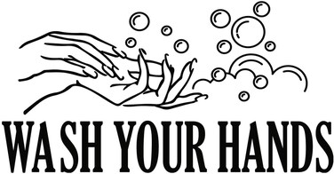 ADECNS Wash Your Hands Wall Decal Viny Removable Art Stickers Bathroom Decoration