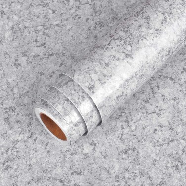 LACHEERY 15.8"x276" Glossy Granite Contact Paper Peel and Stick Countertops for Kitchen Waterproof Decorative Contact Paper Granite Removable Wallpaper for Bathroom Furniture Vinyl Countertop Paper