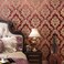 Q QIHANG European Luxury 3D Flower Damask Wallpaper for Bedroom Living Room Background Retro Home Non-Pasted Wall Paper Roll 1.73' W x 32.8' L (Red)