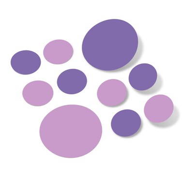 Lavender/Lilac Vinyl Wall Stickers - 2 &amp; 4 inch Circles (30 Decals)