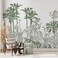 Safari Wallpaper Peel and Stick Tropical Forest Wall Murals 148" W x 98" H Nursery Animal Tiger Cheetah Birds Contect Paper 3D Nature Jungle Mural Wallpaper Art Decor for Bedroom Living Room