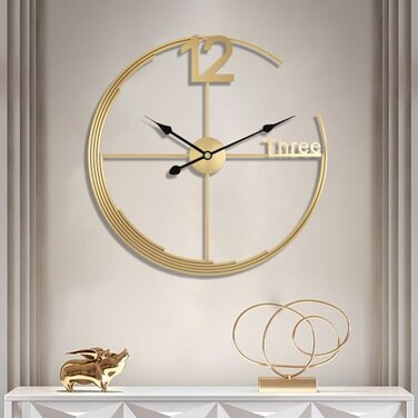 KEQAM Large Wall Clock,Modern Minimalist Wall Clock Round Silent Non-Ticking Battery Operated Decorative Clocks for Living Room/Entryway/Kitchen/Bedroom/Office/Home Metal Wall Decor 24 inch