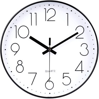 jomparis 16 Inch Large Wall Clock Silent Modern Style for Living Room Office (Black)