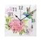 WIHVE Hummingbird Flower Vintage Square Wooden Wall Clock, 8 Inch Battery Operated Desk Hanging Clock for Home Office School