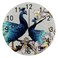 Wall Clock for Living Room Decor Peacock Peach Blossom PVC 9.8 Inch Hanging Round Desk Clocks Silent Non-Ticking Battery Operated Easy to Read Bathroom Kitchen Office
