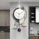 Fenuiy Modern Wall Clock Decorative Wall Clocks for Living Room Decor Large Wall Clock with Battery Operated Non Ticking Silent Metal Wall Clock with Shelf Bedroom Study Office 32 Inch
