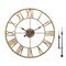 WGWART 20&quot; Large Gold Roman Numeral Wall Clock, Silent Battery Operated Big Metal Decorative Wall Clocks for Living Room Farmhouse