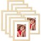 Vittanly 8x10 Picture Frames Set of 9, Shatter Resistant Plexiglass, Display 5x7 Pictures with Mat or 8x10 without Mat, Photo Frames for Wall or Tabletop, Engineered Wood, OAK