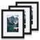 Hongkee 8x10 Black Picture Frames set of 3, Made of Wooden and Glass Photo frame - Displays Picture 5x7 with Mat or 8 x 10 without Mat, Desktop &amp; Wall Collage Frame set