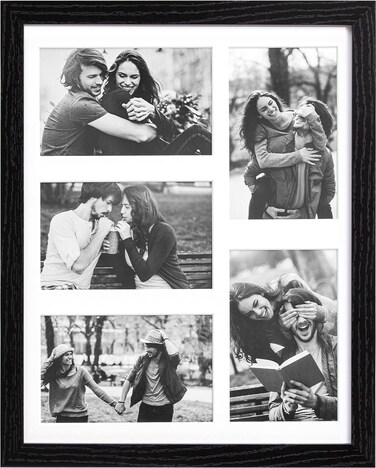 eletecpro 11x14 Collage Picture Frame with 2 Different Mats Display 5Pcs 4x6 Photos or 2Pcs 5x7 Photos with Mat