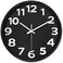45MinST 12 Inch 3D Number Dial Face Modern Wall Clock, Silent Non-Ticking Round Home Decor Wall Clock with Arabic Numerals (Black)