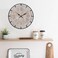 EMAX HOME 12 Inch Farmhouse Wall Clock Rustic Antique Wood with Metal Circle and Large Engraved Numerals, Silent Battery Operated Wall Clock for Office Kitchen Bedroom Living Room