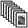 Picrit 11x14 Picture Frame Set of 7, Display 8 x 10 with Mat or 11 x 14 Without Mat, Photo Frames for Wall Mounting or Table Top Display, Black.