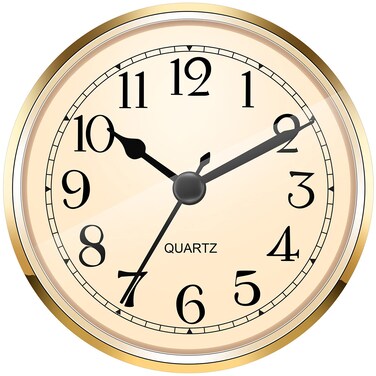 Hicarer 3-1/2 Inch (90 mm) Quartz Clock Fit-up/Insert with Arabic Numeral (Gold)