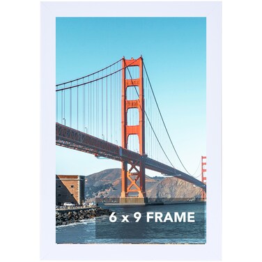 OMISHE 6x9 Picture Frame White for Wall Hanging or Tabletop, 6 x 9 Frame Wall Mounting Horizontally or Vertically, 6 by 9 Wall Gallery Photo Frame, White