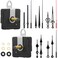 Clock Movement Mechanism with 5 Different Pairs of Hands, High Torque Long Shaft Clock Movement Quartz Clock Movement Clock Repair Parts Replacement with Hook and Paster, 32 mm/ 1.26 Inches (2)